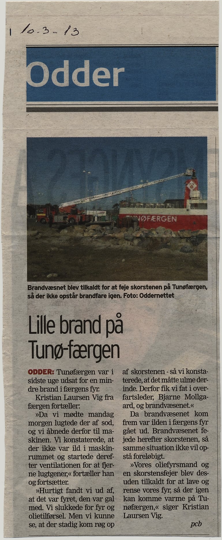 2013 Brand på Tunøfærgen